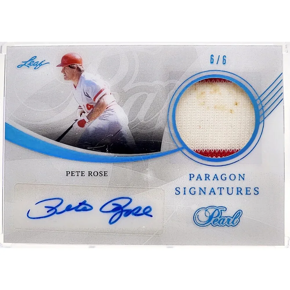 2022 Leaf Pearl Pete Rose Paragon Signatures Patch Auto 6/6 Dirt on Jersey Game